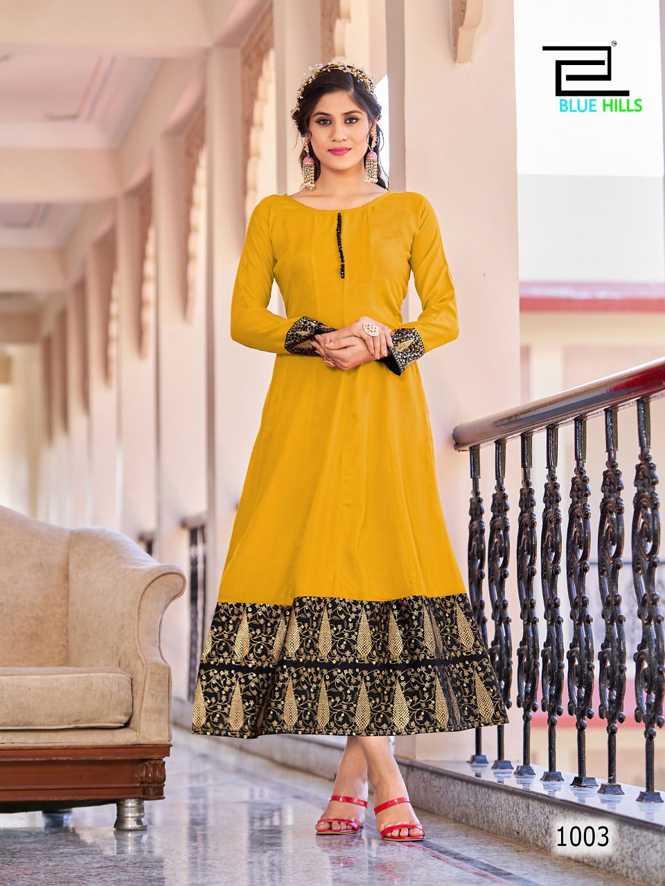 Blue Hills Bliss Fancy Festive Wear Wholesale Anarkali Kurtis Catalog